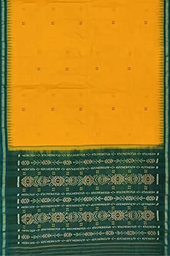 Image of Odisha Sambalpuri Handloom Ikat Women's Cotton Saree, Odisha Handloom Handmade Pure Cotton Khandua Saree, Ikkat Orissa Traditional Handloom Saree Without Blouse