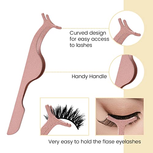 Freeorr Eyelash Curlers With Built In Comb, Double-Ended Eyelash Comb And Eyelash Tweezers, Eyelashes Curler With 2 Refill Pads, Get A Lash Lift In Seconds Professional Lash Tools(Pink) #TOP4