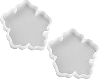 Vista 5 de EXCEART Círculo Stencil 2pcs Coaster Mold Blanco Colgante Arte Suministros Fabricación de Joyería