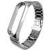 Produktbild htfrgeds Armband für das Xiaomi Mi Band 4, Edelstahl-Ersatzarmband, Metall ersatzband für Herren und Damen (Silber)