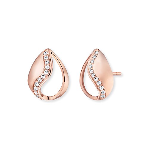 Preisvergleich Produktbild Engelsrufer Himmelsträne Ohrstecker für Damen Rosévergoldet 925er-Sterlingsilber Weiße Zirkonia Größe 12 mm