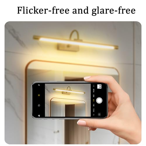 Apliques de pared LED 60cm de metal bronce y acrílico con luz cálida para el espejo del baño 3