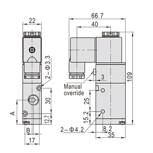Électrovanne pneumatique 3V210-08 3 voies 2 positions AC220V