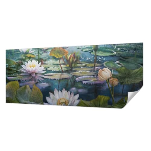 Décor mural adhésif panoramique pose murale fleurs d'étang - 2