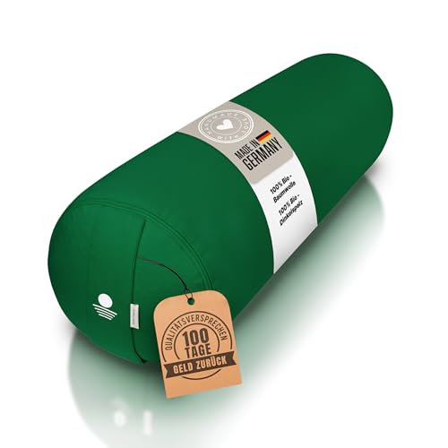Inner Peace Yoga Bolster Ø 23 cm mit Bio-Dinkelfüllung (Waldgrün)