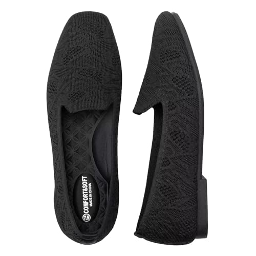 Image of Frank Mully Women's Loafer Flats Square Toe Comfortable Office Work Shoes, Cute Penny Loafer Slip On Walking Driving Shoes