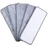 Wowkiki Microfiber Mop Pad - 15 x 5 inch Washable Mop Heads Commercial Mop Head Replacement Pads for Cleaning of Wet or Dry Floors,Professional Home and Office Cleaning Supplies (5 Pack)