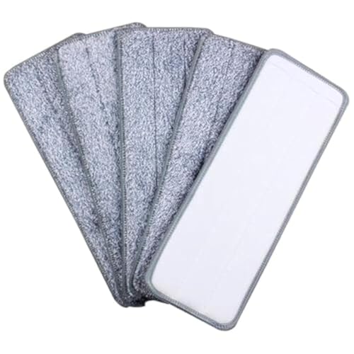 Wowkiki Microfiber Mop Pad - 15 x 5 inch Washable Mop Heads Commercial Mop Head Replacement Pads for Cleaning of Wet or Dry Floors,Professional Home and Office Cleaning Supplies (5 Pack)
