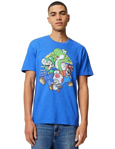 T-Shirt Nintendo Men's Group Go avec finitions soignées en taille Large