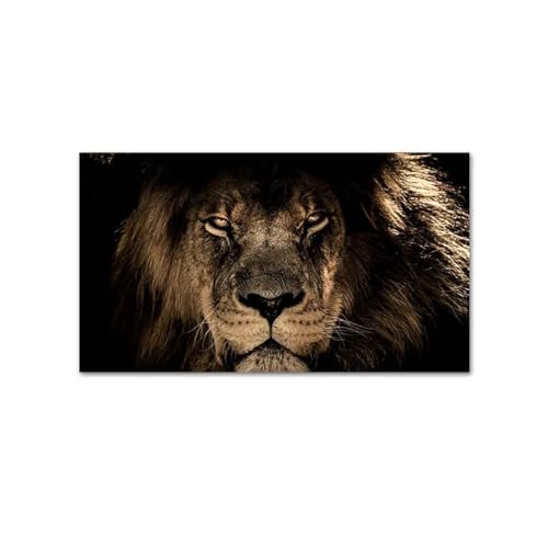 Affiches de lion noir art mural xxl pour une décoration de salon chic - 4