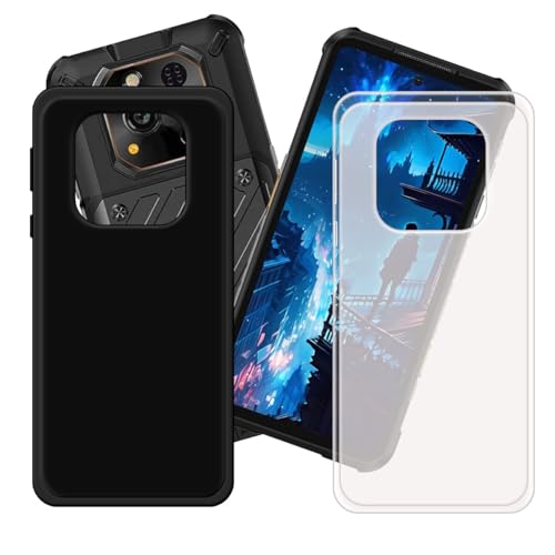 CongJiaLingXi Cover for Ulefone RugOne Xever 7 Pro (6.67"), [2 Pack] Black + Translucent Silicone Case Soft Shell Protective Case.