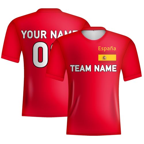 tiansiaben Kit de football pour enfants, survêtement de football, Angleterre/Espagne/France/Allemagne/Italie, drapeau du pays, maillot Unifrom pour garçons, numéro de nom de l'équipe Euros Coupe du