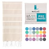 WETCAT Turkish Beach Towel Oversized 38x71 100% Cotton Sand Free Quick Dry Towel Extra Large Turkish