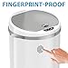 iTouchless 50 Liter / 13 Gallon Sensor Kitchen Trash Can with Odor Filter – Slim Round White Stainless Steel Automatic Garbage Recycling Bin for Home, Office, Business, Garage