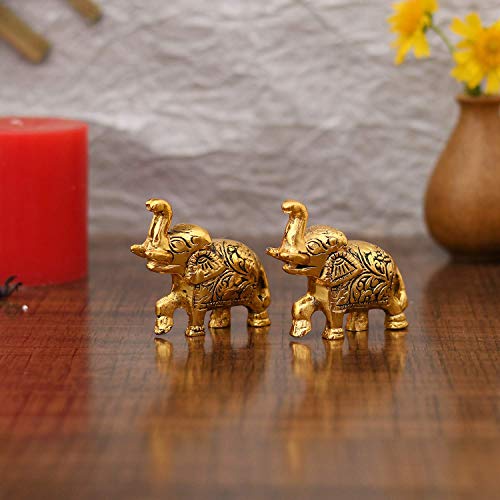 Image of Good Luck 4 Rakhi Set with Gift for Brother Bhai Bhabhi - 4 Rakhi Combo for Brother Gift Combo - Lucky Elephant Trunk Up Showpiece /Peacock Rakhi /Lumba Rakhi /Best Wishes Greeting Card