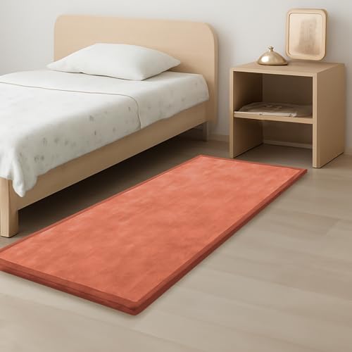 Image of 1.3 inch Thick Baby Play Mat for Floor, 28x72 Foam Tummy Time Mat, Padded Support Soft Plush Bedside Rugs for Infant Kids Toddler Crawling Kick Activity (Brick)