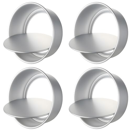 4-Piece 4-Inch Round Cake Pan Set - Fashionable, Easy-to-Use & Non-Toxic Cake Tins for Baking Perfect Cakes, Muffins, and Cupcakes - Ideal for Home Bakers & Professional Chefs