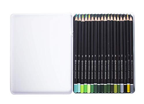 Lápis De Cor Profissional 18 Cores Com Estojo De Metal - Colorgrade B Triangular Madeira