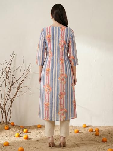 Image of INDO ERA Women's Cotton Ethnic Co-Ord Set | Kurta Pant Set | Stylish Cotton Suit Set for Women,10126 | Cord Set For Women Cotton |