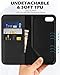 SHIELDON Case for iPhone SE 2022/SE 2020, Genuine Leather Card Holder Magnetic Stand Flip Book Cover Shockproof Protection Case Compatible with iPhone SE3/SE2/8/7 - Black