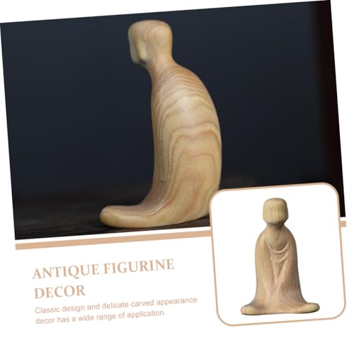 Figurine en bois sculptée sans visage Jojofuny objet déco rétro