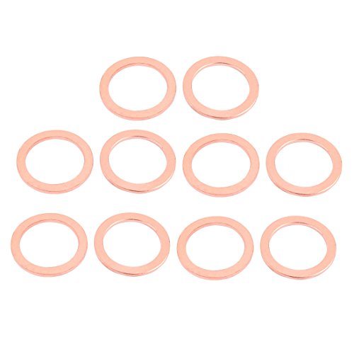 Aexit 10pcs 32mm Control Cables x 24mm x 2mm Flat Ring Copper Crush Washer Sealing Control Cable Accessories ket Fastener
