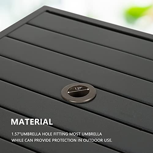 Ulax Furniture Patio Side Table Outdoor Wicker Umbrella Bistro End Table #TOP4