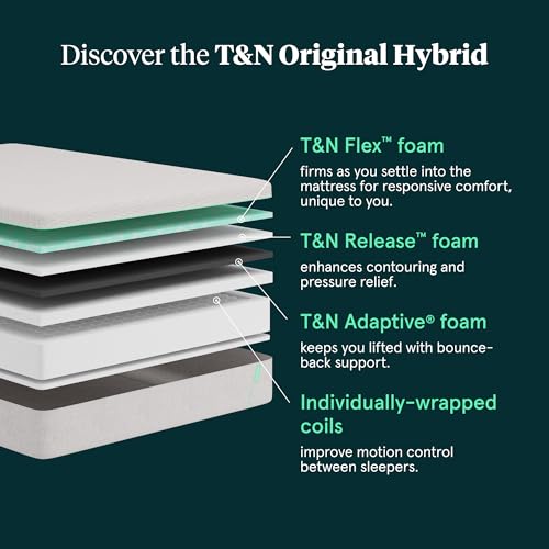 Image of Tuft & Needle Original Hybrid Medium Cal King Mattress, Adaptive Foam, Individually-Wrapped Coils, Cooling Pressure Relief, 100 Night Trial, Fiberglass-Free, CertiPUR-US, 10-Year Limited Warranty