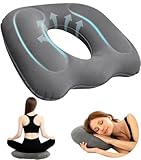 Coussin Gonflable Hémorroïdes : Le coussin orthopédique a une conception gonflable, il suffit de le gonfler avec votre bouche, en choisissant la dureté qui vous convient et en assurant la meilleure hauteur et le meilleur confort