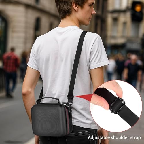 casmilee Kameratasche für Sony Alpha ZV-E10 Alpha a6400/ a6700/ a6100/ a6000/ a6600/ a6500 spiegellose Digitalkamera, harte Reisetasche mit Schultergurt für Objektiv & Zubehör (Schwarz, Medium)
