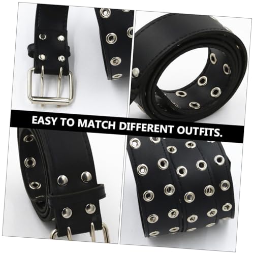 Men's Belt Belt Men Punk Belt Double Prong Buckle Leather Waistband Black for Lover and Friends4