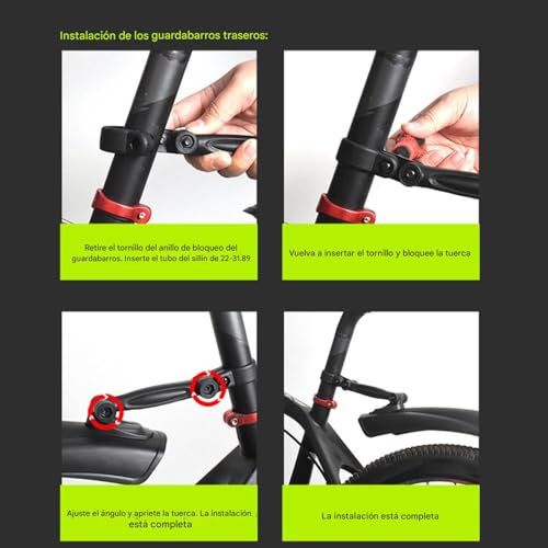 Guardabarros para bicicleta de carretera reflectante e impermeable ancho 6