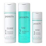 Proactiv 3 Step Acne Treatment System with Benzoyl Peroxide Face Wash, Exfoliating Toner, Repairing Spot Treatment, 60 Day Complete Skin Care Kit
