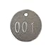 100-Pack Numbered Aluminum Tags, 001-100, 1.25