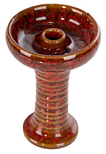 SMKR Basics Shisha Phunnel Kopf mit Silikon Adapter für alle Wasserpfeifen | Shisha Kopf aus Ton Aufsatz Zubehör (Rot) – Bild 3