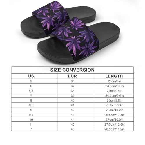 Purple Maple Leaf Weed Home Slippers PVC Shower Shoes Non-Slip House Slippers for Women Men2