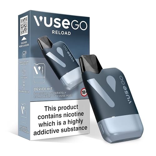 Vuse GO Reload Vape Device, Reusable & Rechargeable Vape Kit with Advanced Ceramic Heating, Puff-Activated E-Cigarette, Up to 1000 Puffs, Compatible with Vuse Pods