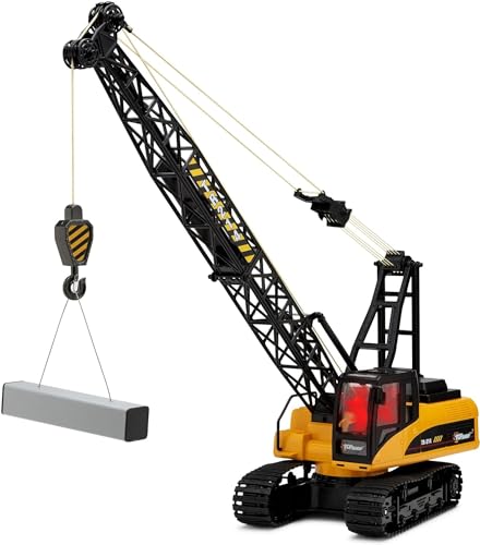 Top Race 15 Channel Remote Control Crane Toy - Battery Powered RC Construction Toy - Crane with Heavy Metal Hook - Proffesional Series, 1:14 Scale - Crane Trucks for Boys and Girls 8-12 (TR-214) - Thumbnail 5