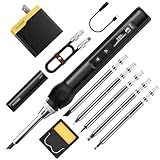 FNIRSI Soldering Iron Kit, DC/PD(96W/65W) Mini Digital Soldering Iron, 180-780℉ Fast Heating, 6 Soldering Tips, Digital OLED Screen Display, Auto Sleep (With Power Adapter)