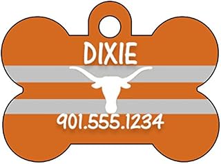 uDesignUSA NCAA Dog Tag Pet Id Tag Personalized w/Name & Number (Texas Longhorns)