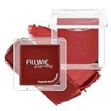 Blush Palette Duo – Cream & Powder Blush Set in Deep Red, Long-Wearing & Moisturizing, Easy to Blend, Radiant Coverage for Cheeks, Eyes & Lips, Magnetic Palette Compatible (2-Pack, Maple Crush)