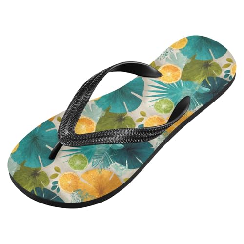 Flip Flop Sandals Tropical Fruit Leaf Print for Women Men Beach Outdoor XS2
