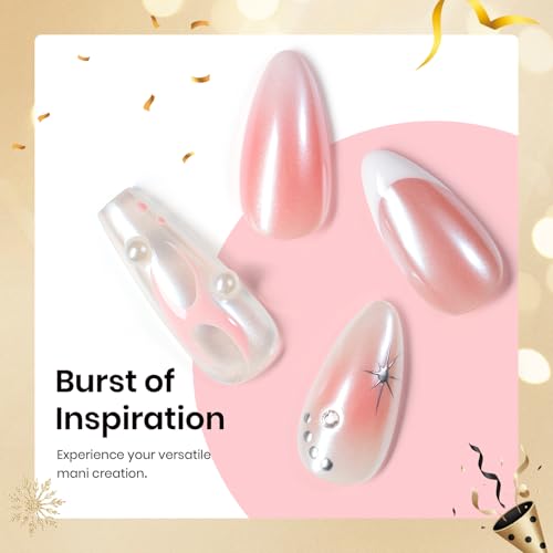 Beetles White Chrome Nail Powder for Gel Nails Pearl Cromer Nail Powder Mirror Effect Nails Gel Polish Glitter Manicure Holographic Pigment Nails Art Design Gifts for Women