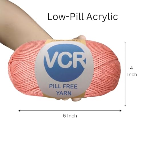 Image of VCR Cornflower Blue Yarn, Pill-Free Soft Knitting Yarn, 100 Grams Hank, 263 Meters Length, Low-Pill Acrylic Yarn, Soft Crosia Threads, Pack of 1, Suitable for Beanies, Caps and Gloves