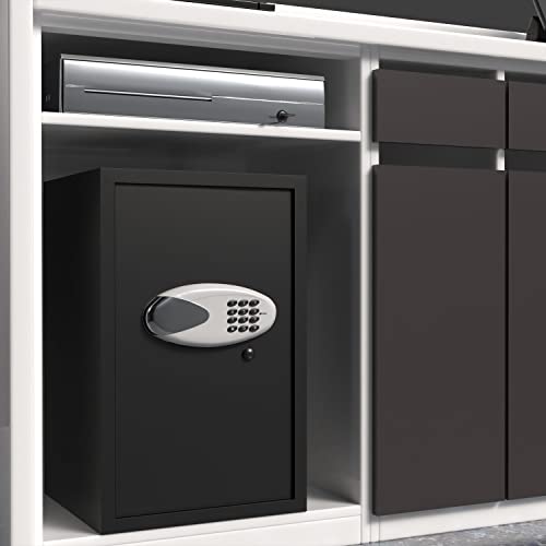 "Secure Your Home with Safilo Digital 2 Ozone Safe Locker - 55L Capacity, Dual PIN Code System, Emergency Key, 2-Year Warranty, & Sleek Black Design!"