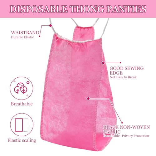 Geyoga 100 Pieces Disposable Nonwoven Thong Panties Women's Disposable Spa Underwear Individually Pack for Spray Tanning3