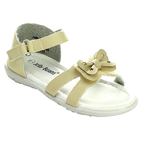 JELLYBEANS Jelly Beans Bumpy Toddlers Girl Comfort Ankle Strap Flat Sandal Shoes,Beige,5 - Main Image