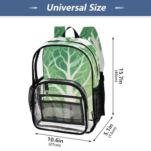 Funny Cabbage Leaf Kids Clear Backpack For School Clear Book Bags For Girls Seethrough Heavy Duty Bags4