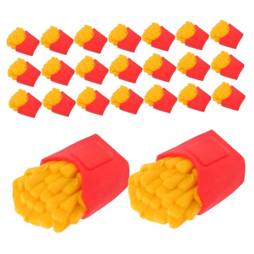 NUOBESTY 30個フライドポテト消し かわいい学用品 ミニ食品型消し 子供用 学校用品 文房具 小学生向け賞品 クラスルーム報酬 パーティグッズ 女の子用