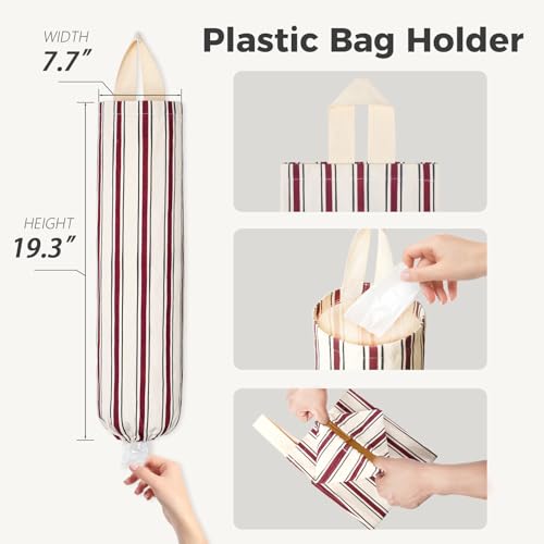 YAWIKO Plastic Bag Holder, Space-Saving Grocery Bag Holder, Wall Mount Plastic Bag Organizer for Home Kitchen, Laundry Room, Cabinet — view 2
